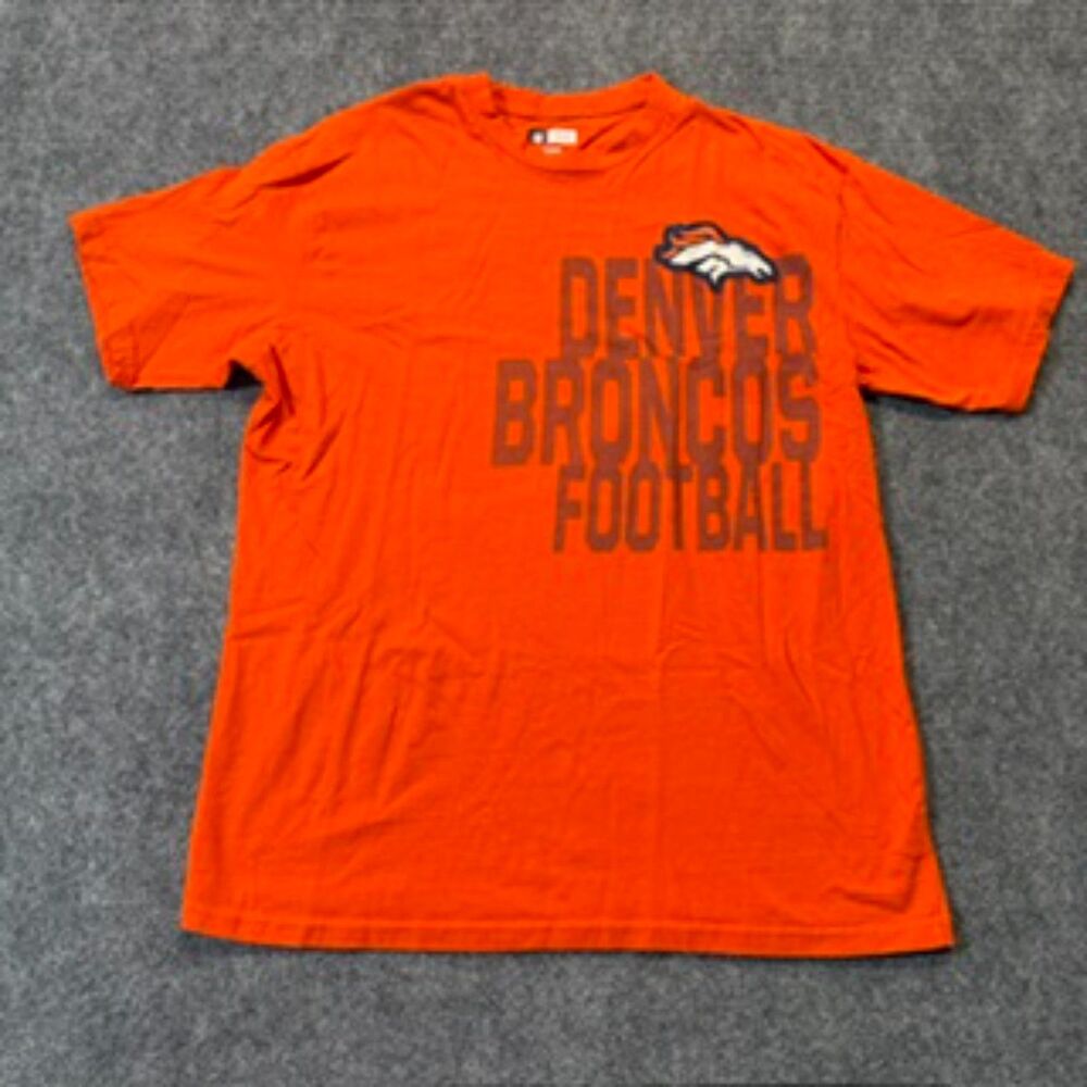 Denver Broncos NFL Team Apparel Mens XL Orange Football Graphic T Shirt